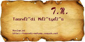 Tasnádi Mátyás névjegykártya