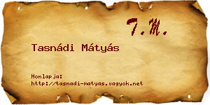 Tasnádi Mátyás névjegykártya