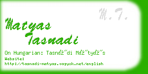 matyas tasnadi business card